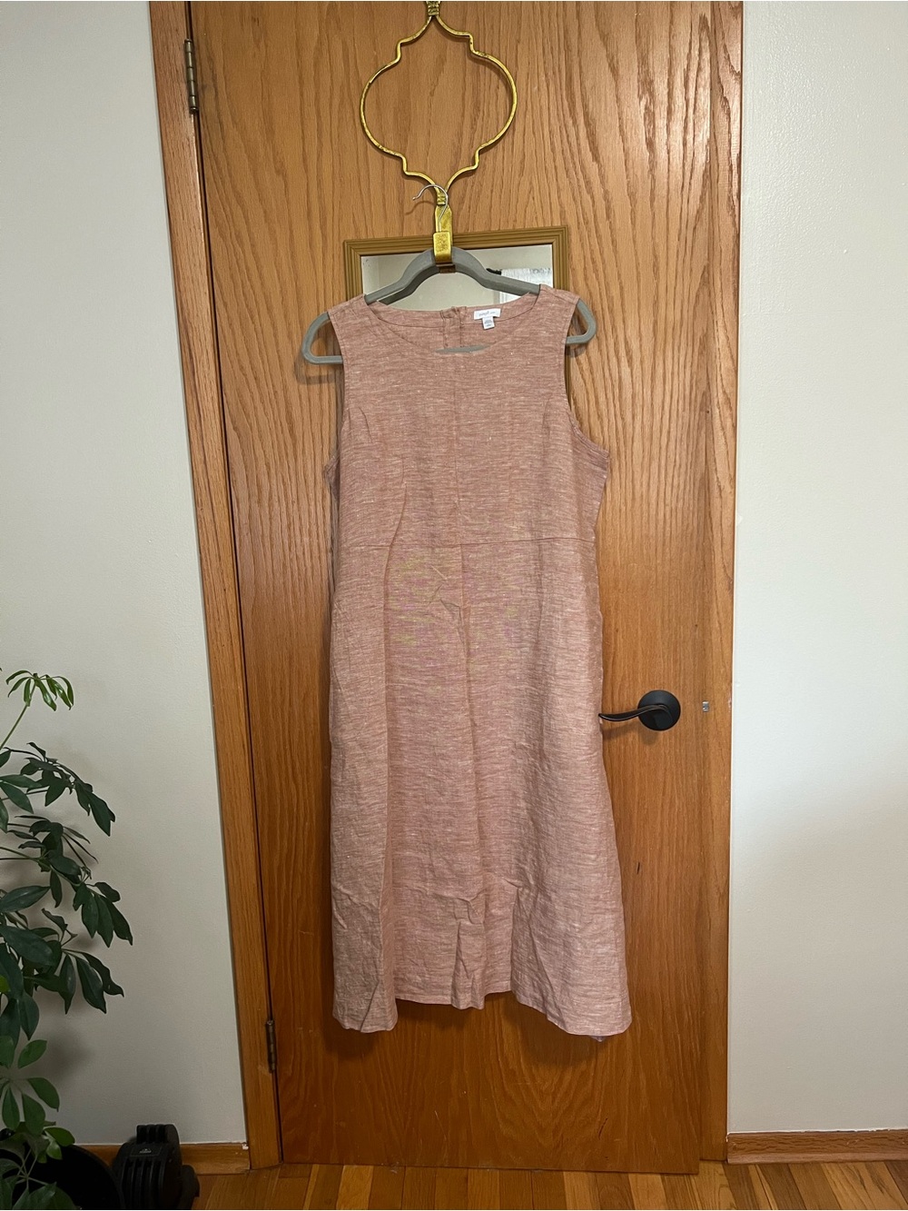 Sleeveless Heathered Pink Maxi Shift Dress